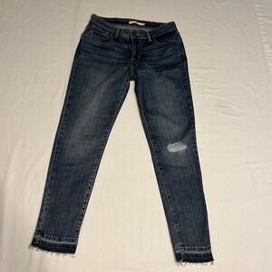Levis 711 Skinny Slim Jeans Women 29 Dark Wash Denim Pants Mid Rise Stretch